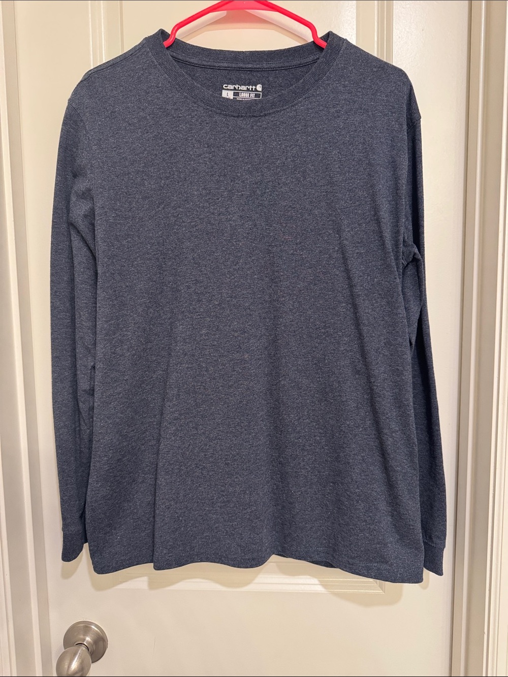 Carhartt women’s Long Sleeve Crewneck Shirt - Heather Navy